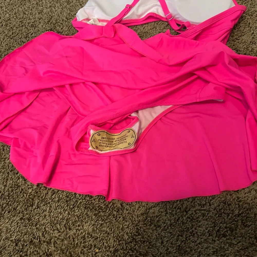 Aimage Hot Pink Skirted One Piece Bathing Swim Suit XXL NWT - Picture 4 of 4